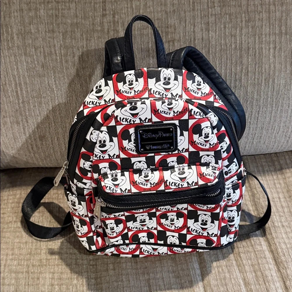 Disney The original Mickey Mouse Club loungefly Black &Red Mickey backpack